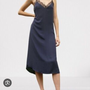 Babaton Townsend slip dress indigo/black in XS